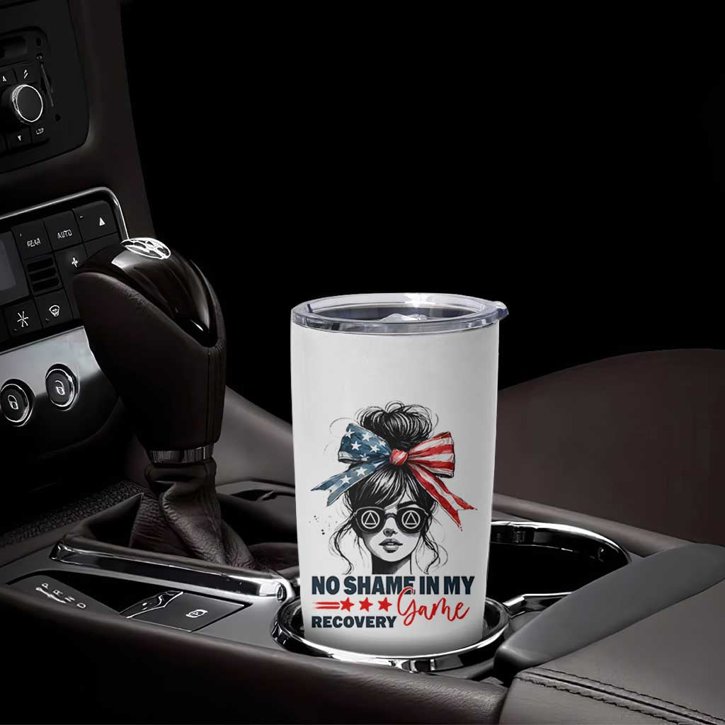 No Shame In My Recovery Game Tumbler Cup Sobriety AA NA Anniversary