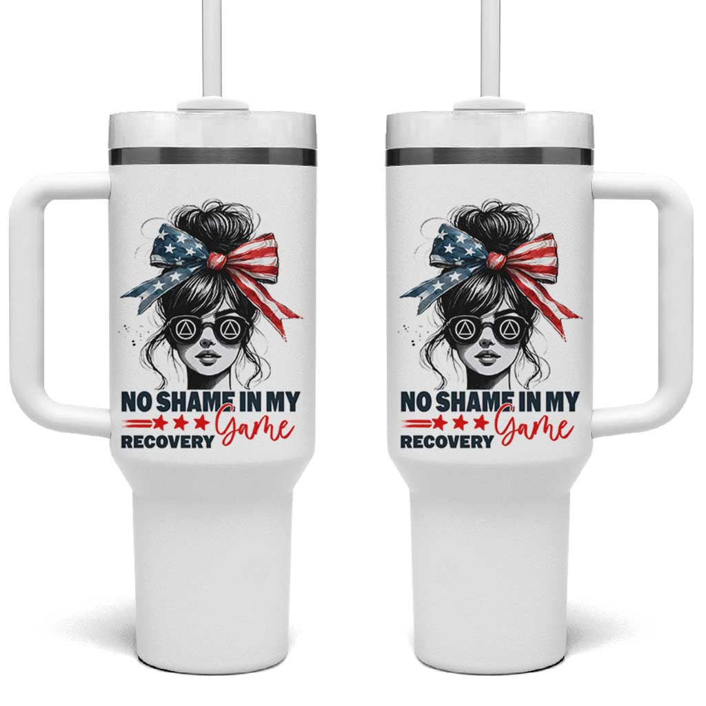 No Shame In My Recovery Game Tumbler With Handle Sobriety AA NA Anniversary