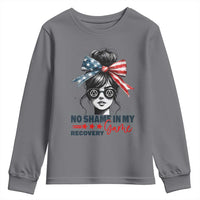No Shame In My Recovery Game Youth Sweatshirt Sobriety AA NA Anniversary