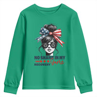 No Shame In My Recovery Game Youth Sweatshirt Sobriety AA NA Anniversary