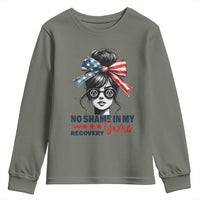 No Shame In My Recovery Game Youth Sweatshirt Sobriety AA NA Anniversary