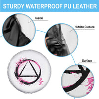 AA Sober Symbol Serenity Recovery Spare Tire Cover Japanese Cherry Blossom Brushstroke Circle