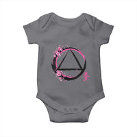 AA Sober Symbol Serenity Recovery Baby Onesie Japanese Cherry Blossom Brushstroke Circle