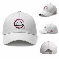 AA Sober Symbol Serenity Recovery Baseball Cap Japanese Cherry Blossom Brushstroke Circle