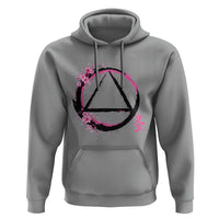 AA Sober Symbol Serenity Recovery Hoodie Japanese Cherry Blossom Brushstroke Circle