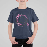 AA Sober Symbol Serenity Recovery T Shirt For Kid Japanese Cherry Blossom Brushstroke Circle