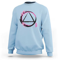 AA Sober Symbol Serenity Recovery Sweatshirt Japanese Cherry Blossom Brushstroke Circle