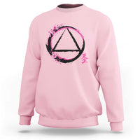 AA Sober Symbol Serenity Recovery Sweatshirt Japanese Cherry Blossom Brushstroke Circle