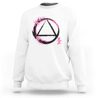 AA Sober Symbol Serenity Recovery Sweatshirt Japanese Cherry Blossom Brushstroke Circle