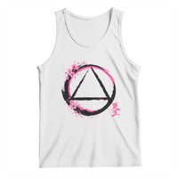 AA Sober Symbol Serenity Recovery Tank Top Japanese Cherry Blossom Brushstroke Circle