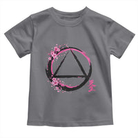 AA Sober Symbol Serenity Recovery Toddler T Shirt Japanese Cherry Blossom Brushstroke Circle