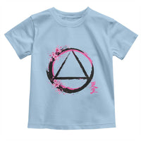AA Sober Symbol Serenity Recovery Toddler T Shirt Japanese Cherry Blossom Brushstroke Circle