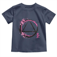 AA Sober Symbol Serenity Recovery Toddler T Shirt Japanese Cherry Blossom Brushstroke Circle