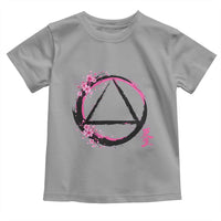 AA Sober Symbol Serenity Recovery Toddler T Shirt Japanese Cherry Blossom Brushstroke Circle