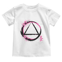 AA Sober Symbol Serenity Recovery Toddler T Shirt Japanese Cherry Blossom Brushstroke Circle
