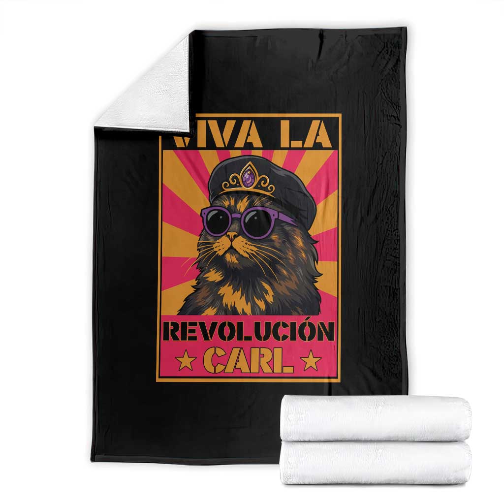 Viva La Revolucion Carl Throw Blanket Funny Princess Cat Donut Meme
