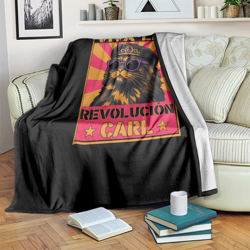 Viva La Revolucion Carl Throw Blanket Funny Princess Cat Donut Meme