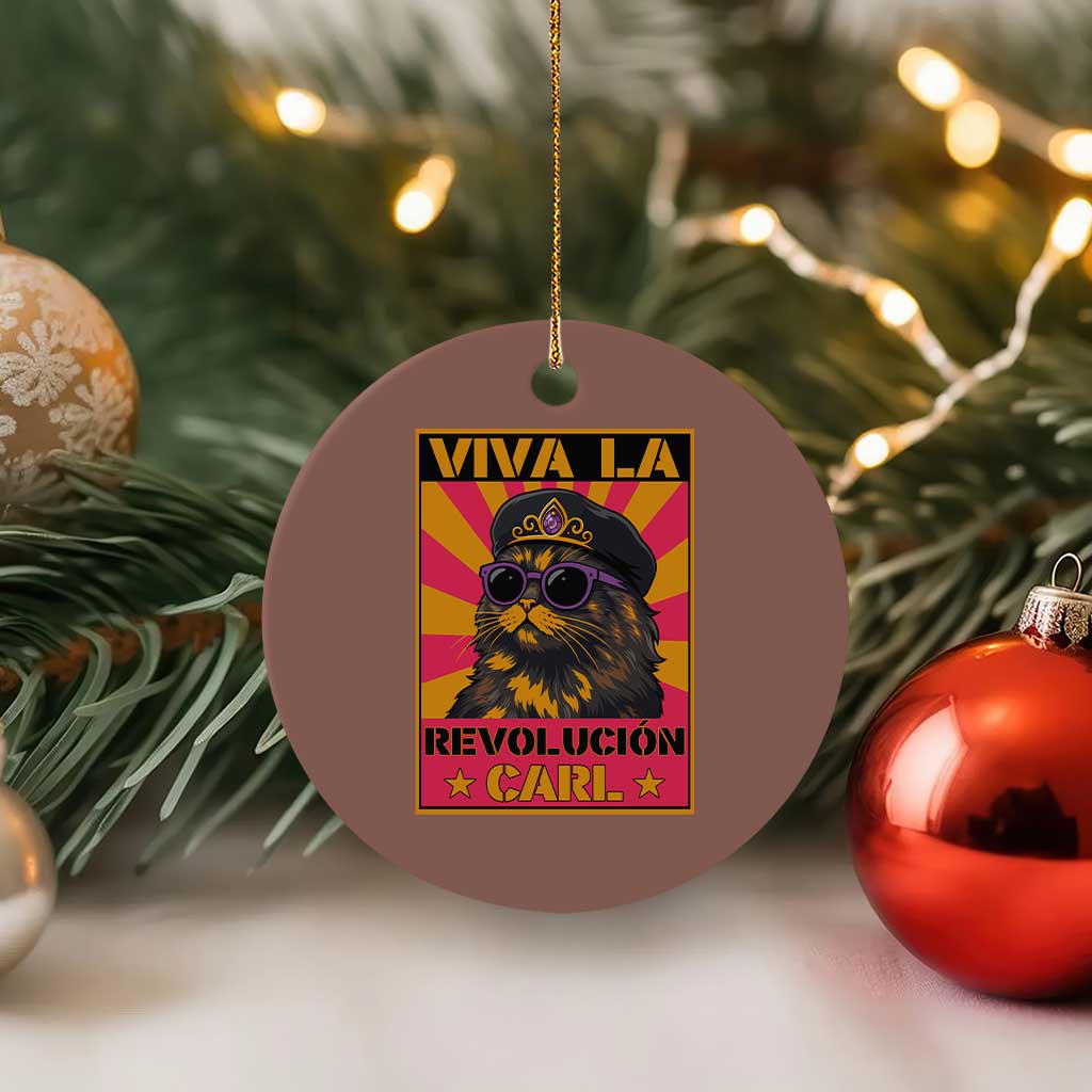 Viva La Revolucion Carl Ceramic Ornament Funny Princess Cat Donut Meme