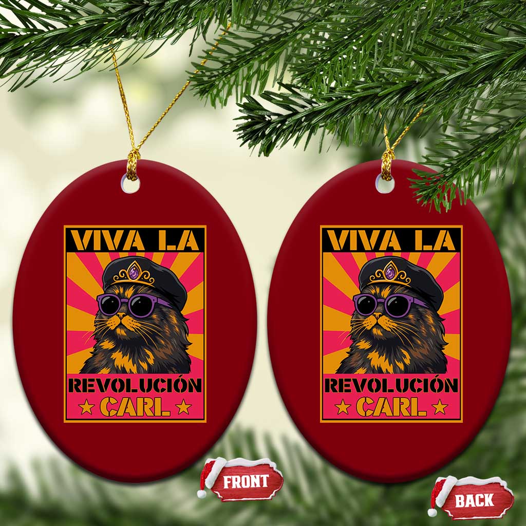 Viva La Revolucion Carl Ceramic Ornament Funny Princess Cat Donut Meme
