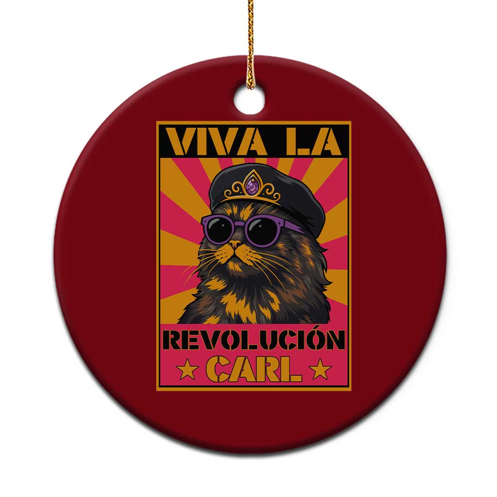 Viva La Revolucion Carl Ceramic Ornament Funny Princess Cat Donut Meme
