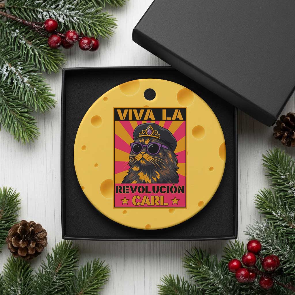 Viva La Revolucion Carl Ceramic Ornament Funny Princess Cat Donut Meme
