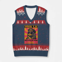 Viva La Revolucion Carl V-Neck Knit Sweater Vest Funny Princess Cat Donut Meme