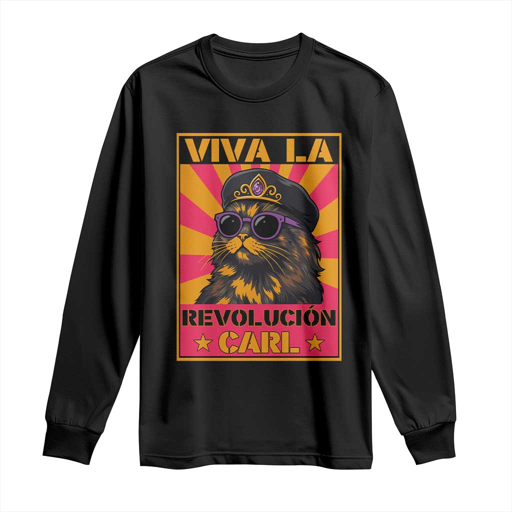 Viva La Revolucion Carl Long Sleeve Shirt Funny Princess Cat Donut Meme