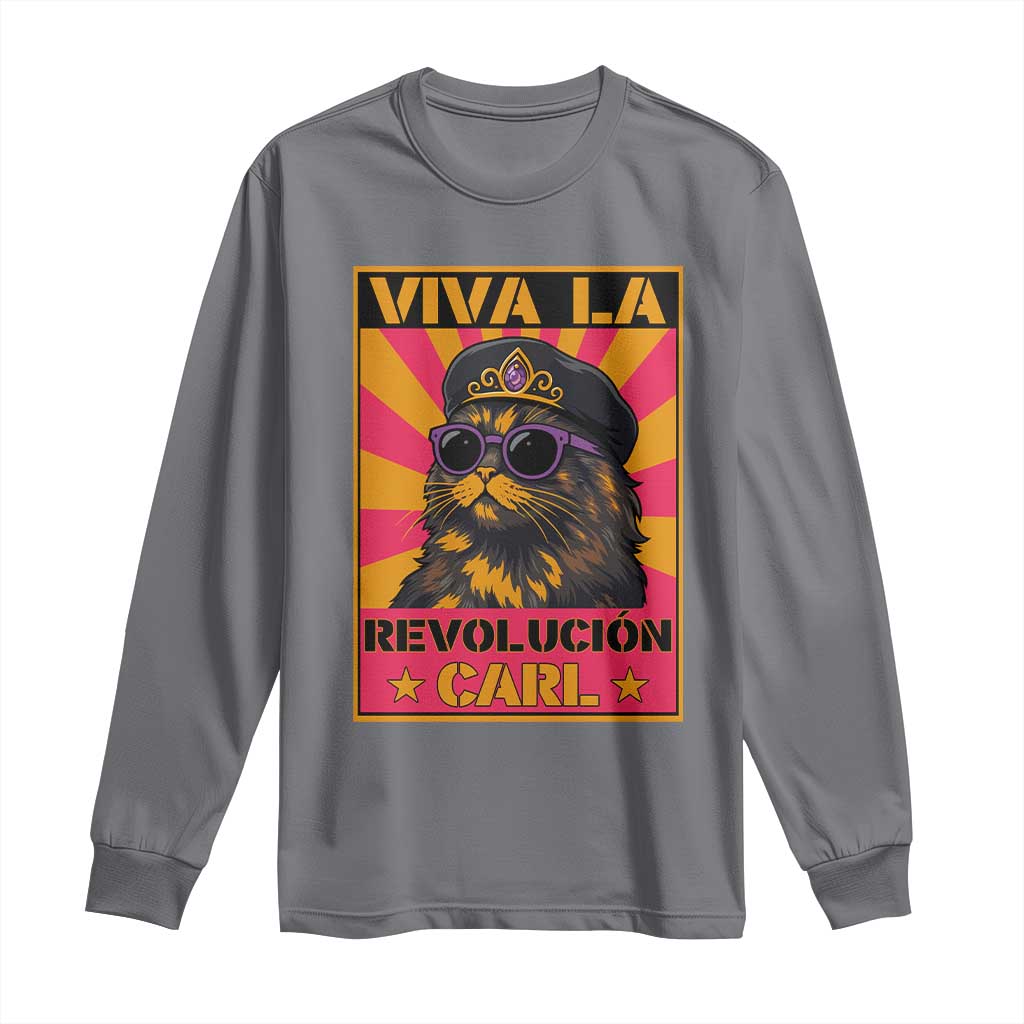 Viva La Revolucion Carl Long Sleeve Shirt Funny Princess Cat Donut Meme