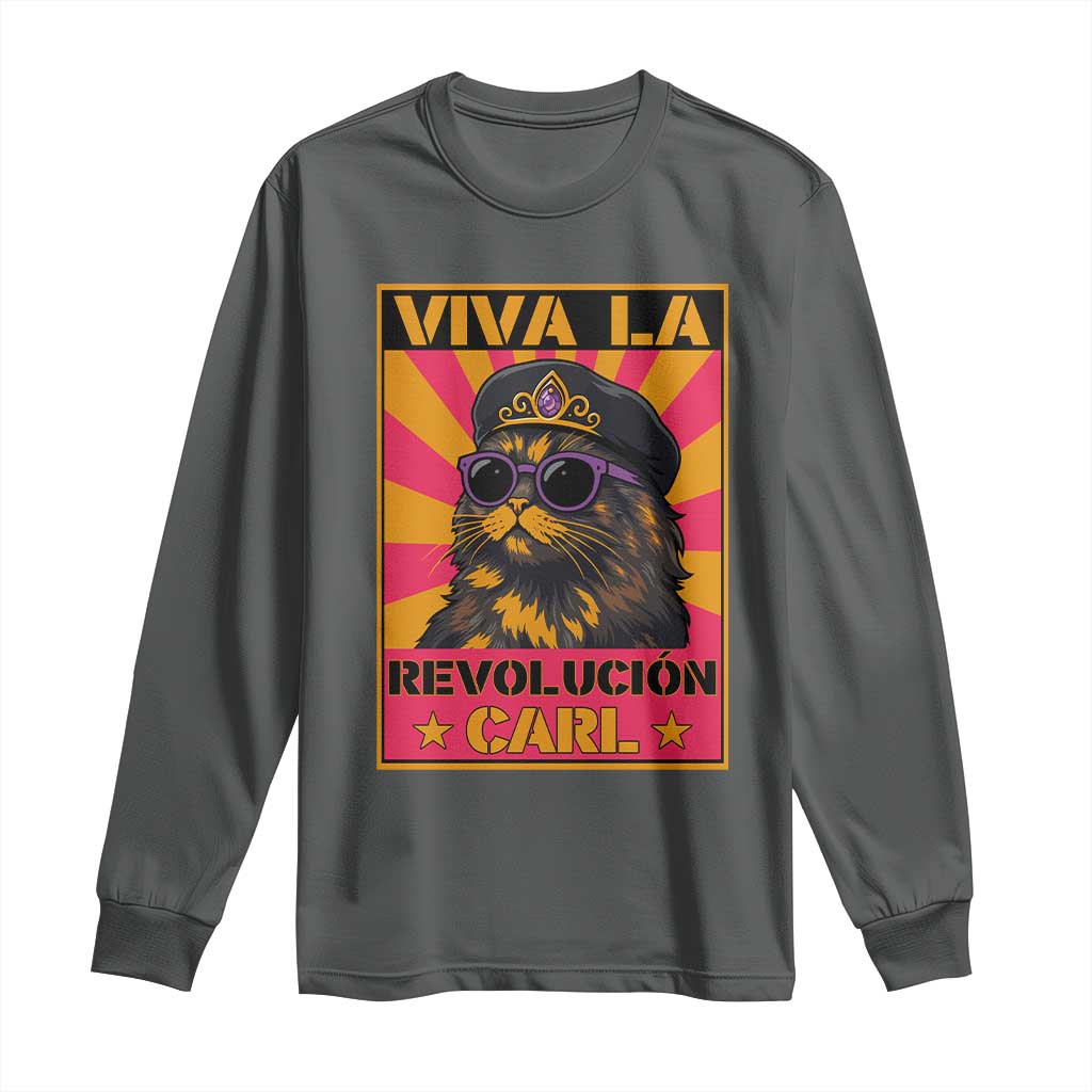 Viva La Revolucion Carl Long Sleeve Shirt Funny Princess Cat Donut Meme
