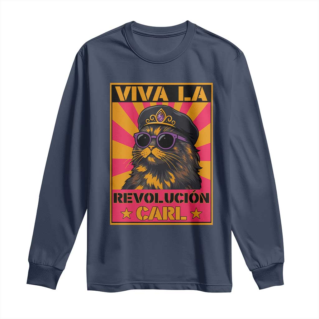 Viva La Revolucion Carl Long Sleeve Shirt Funny Princess Cat Donut Meme