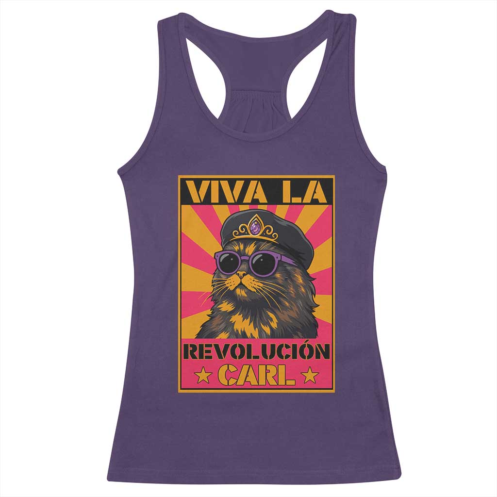 Viva La Revolucion Carl Racerback Tank Top Funny Princess Cat Donut Meme