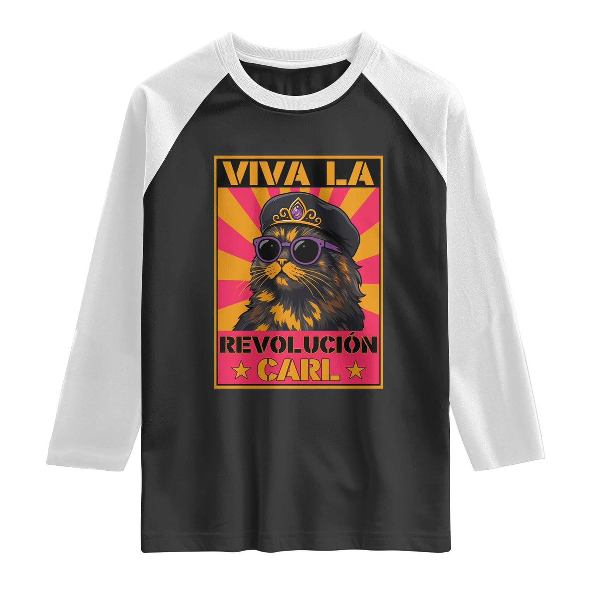 Viva La Revolucion Carl Raglan Shirt Funny Princess Cat Donut Meme