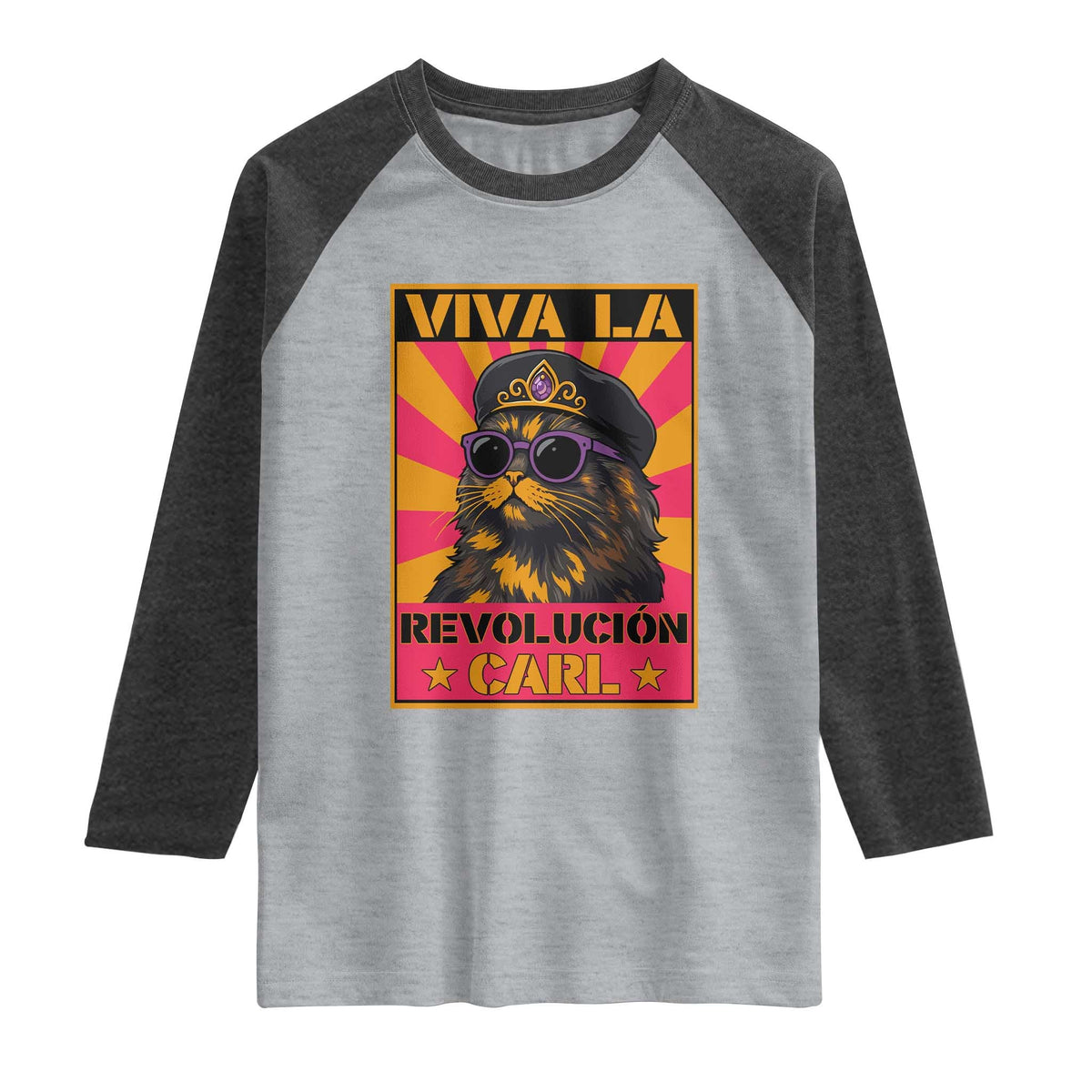 Viva La Revolucion Carl Raglan Shirt Funny Princess Cat Donut Meme