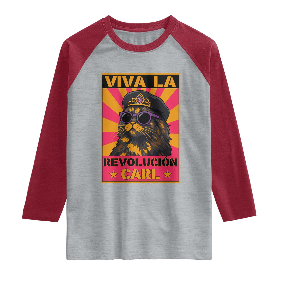 Viva La Revolucion Carl Raglan Shirt Funny Princess Cat Donut Meme