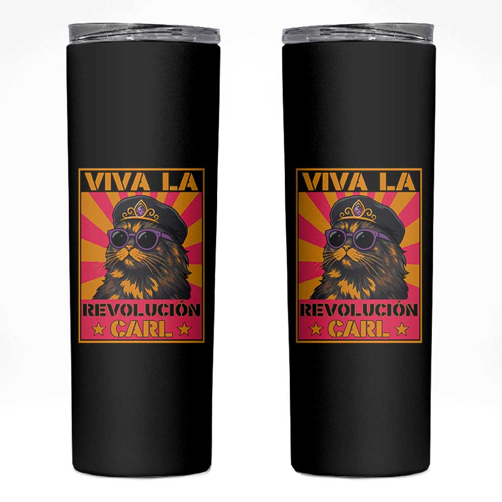Viva La Revolucion Carl Skinny Tumbler Funny Princess Cat Donut Meme