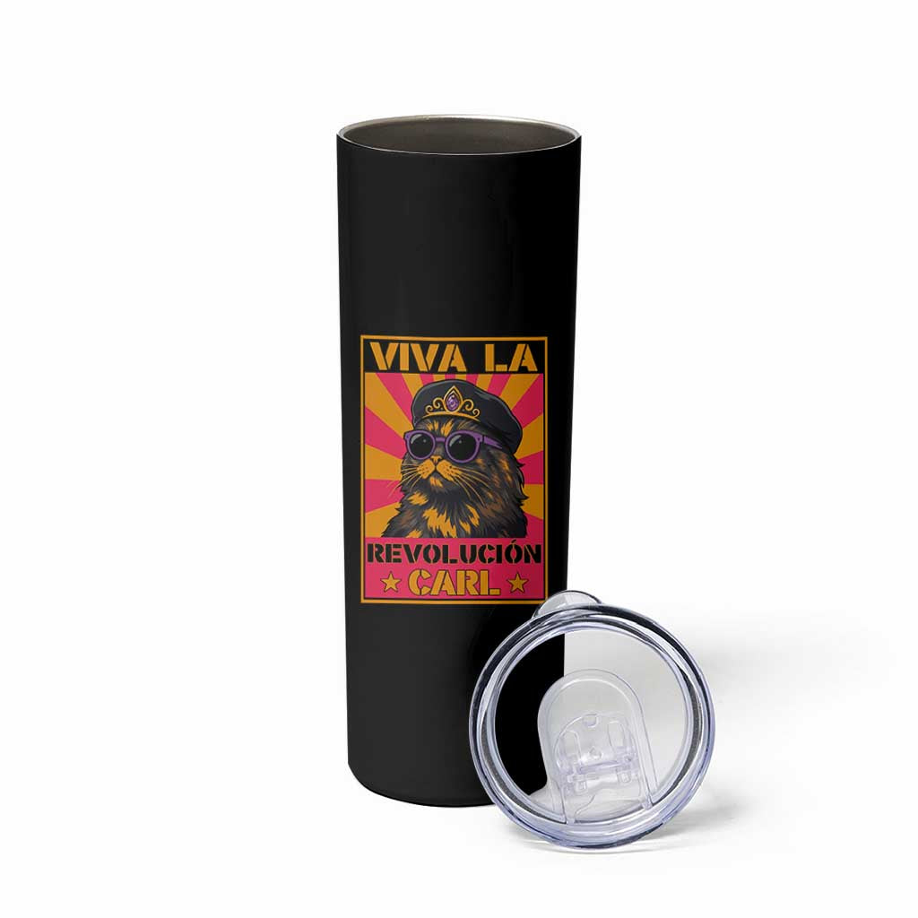 Viva La Revolucion Carl Skinny Tumbler Funny Princess Cat Donut Meme
