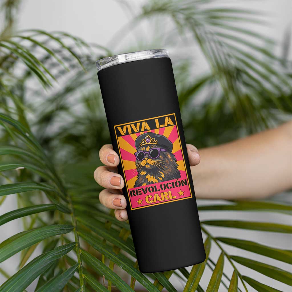 Viva La Revolucion Carl Skinny Tumbler Funny Princess Cat Donut Meme