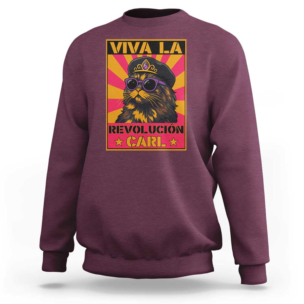 Viva La Revolucion Carl Sweatshirt Funny Princess Cat Donut Meme