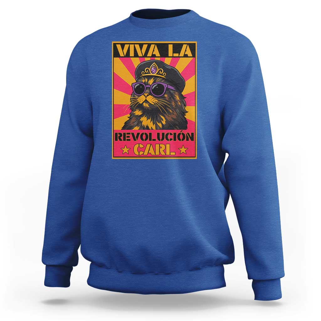 Viva La Revolucion Carl Sweatshirt Funny Princess Cat Donut Meme