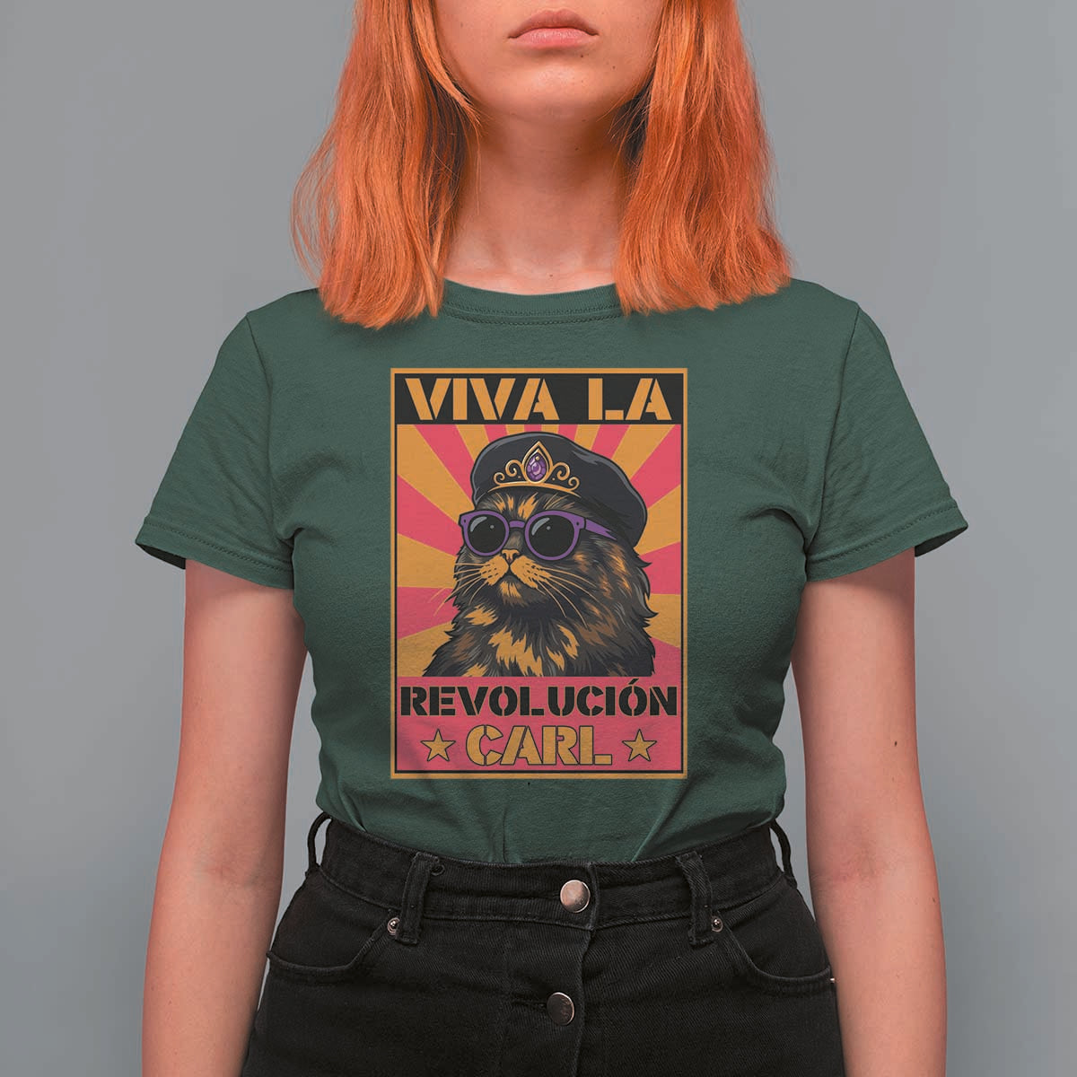 Viva La Revolucion Carl T Shirt For Women Funny Princess Cat Donut Meme