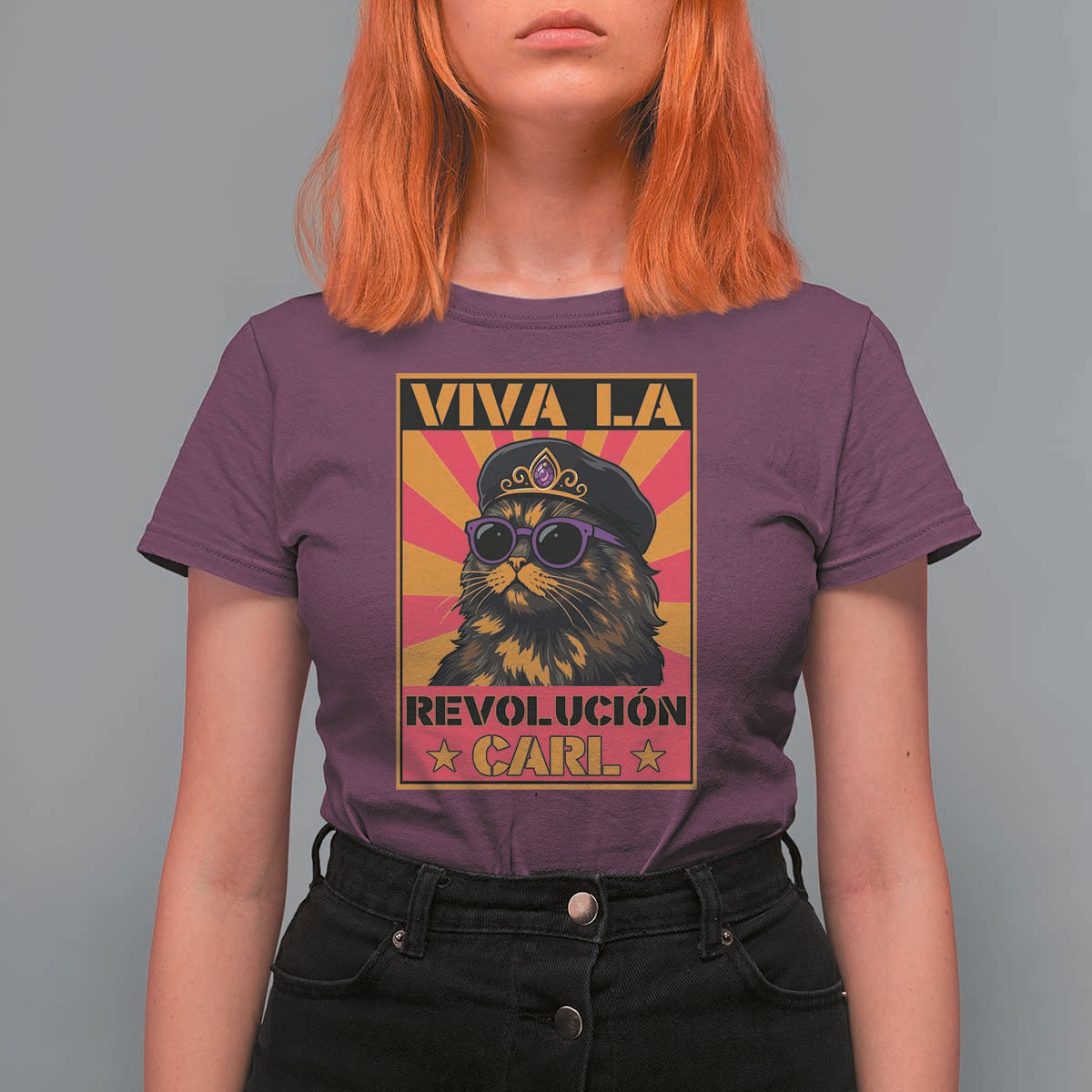 Viva La Revolucion Carl T Shirt For Women Funny Princess Cat Donut Meme