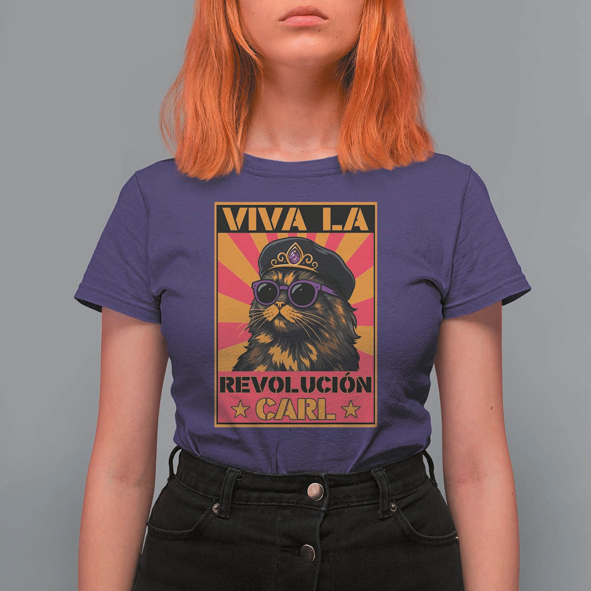 Viva La Revolucion Carl T Shirt For Women Funny Princess Cat Donut Meme