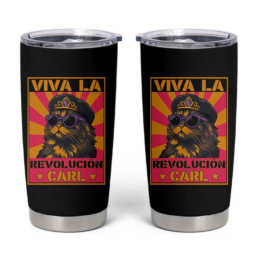 Viva La Revolucion Carl Tumbler Cup Funny Princess Cat Donut Meme