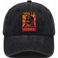 Viva La Revolucion Carl Washed Cotton Baseball Cap Funny Princess Cat Donut Meme