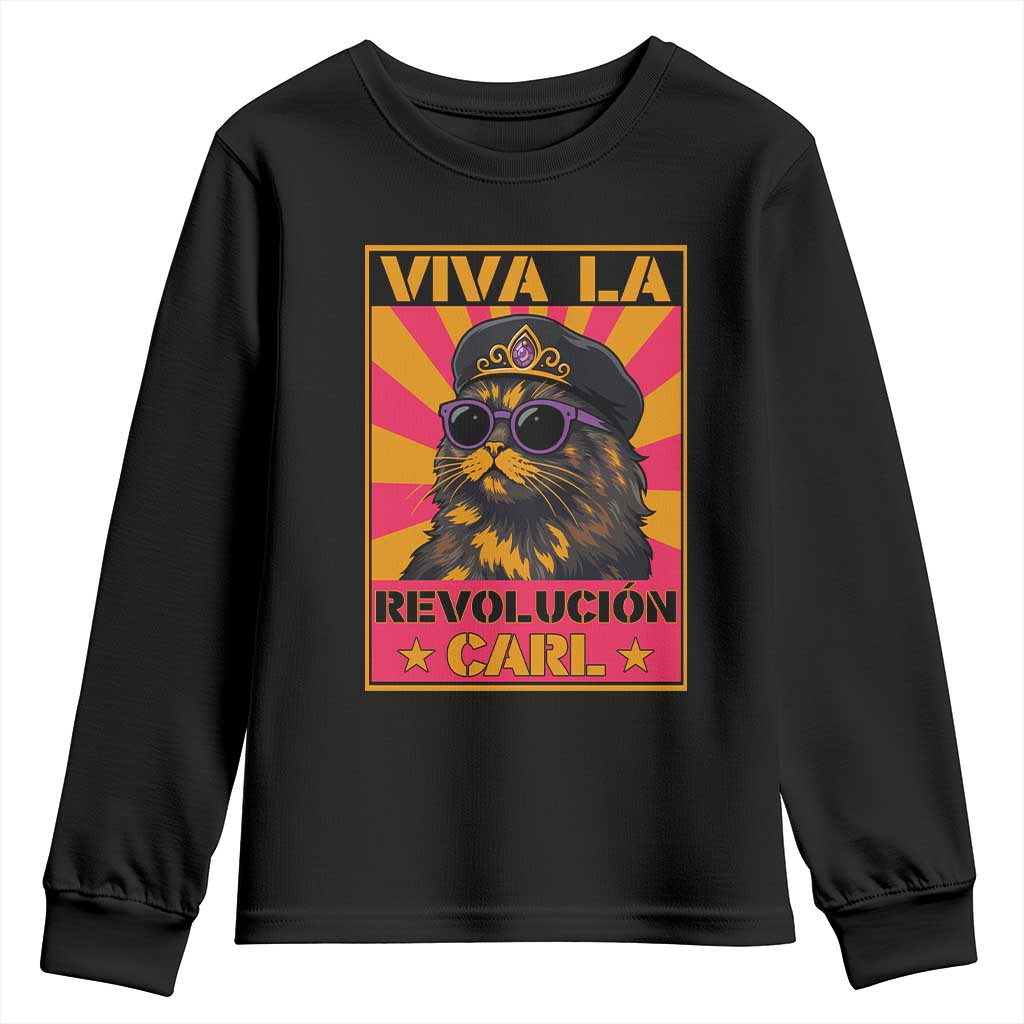 Viva La Revolucion Carl Youth Sweatshirt Funny Princess Cat Donut Meme