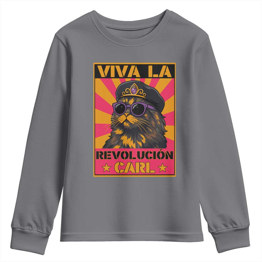 Viva La Revolucion Carl Youth Sweatshirt Funny Princess Cat Donut Meme