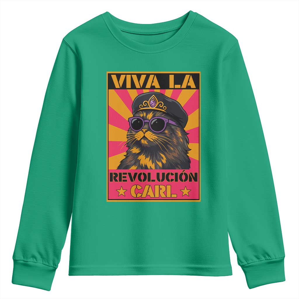 Viva La Revolucion Carl Youth Sweatshirt Funny Princess Cat Donut Meme