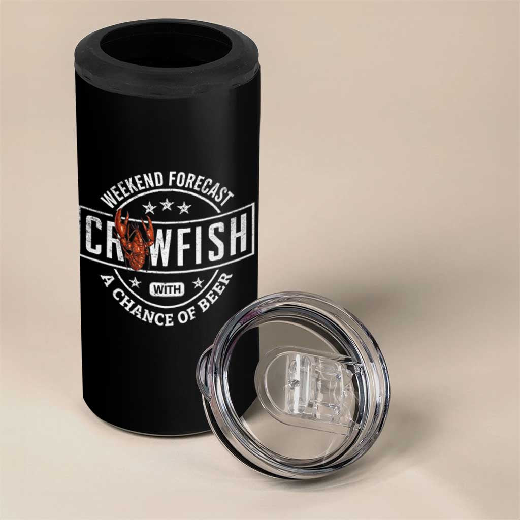 Weekend Forecast Crawfish With A Chance Of Beer 4 in 1 Can Cooler Tumbler