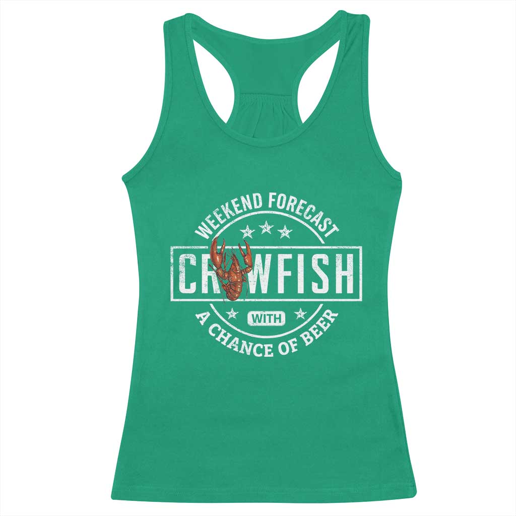 Weekend Forecast Crawfish With A Chance Of Beer Racerback Tank Top