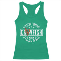 Weekend Forecast Crawfish With A Chance Of Beer Racerback Tank Top